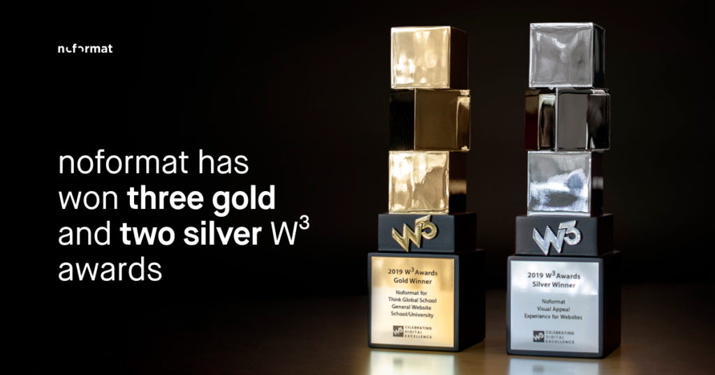 noformat has won three gold and two silver w3 awards